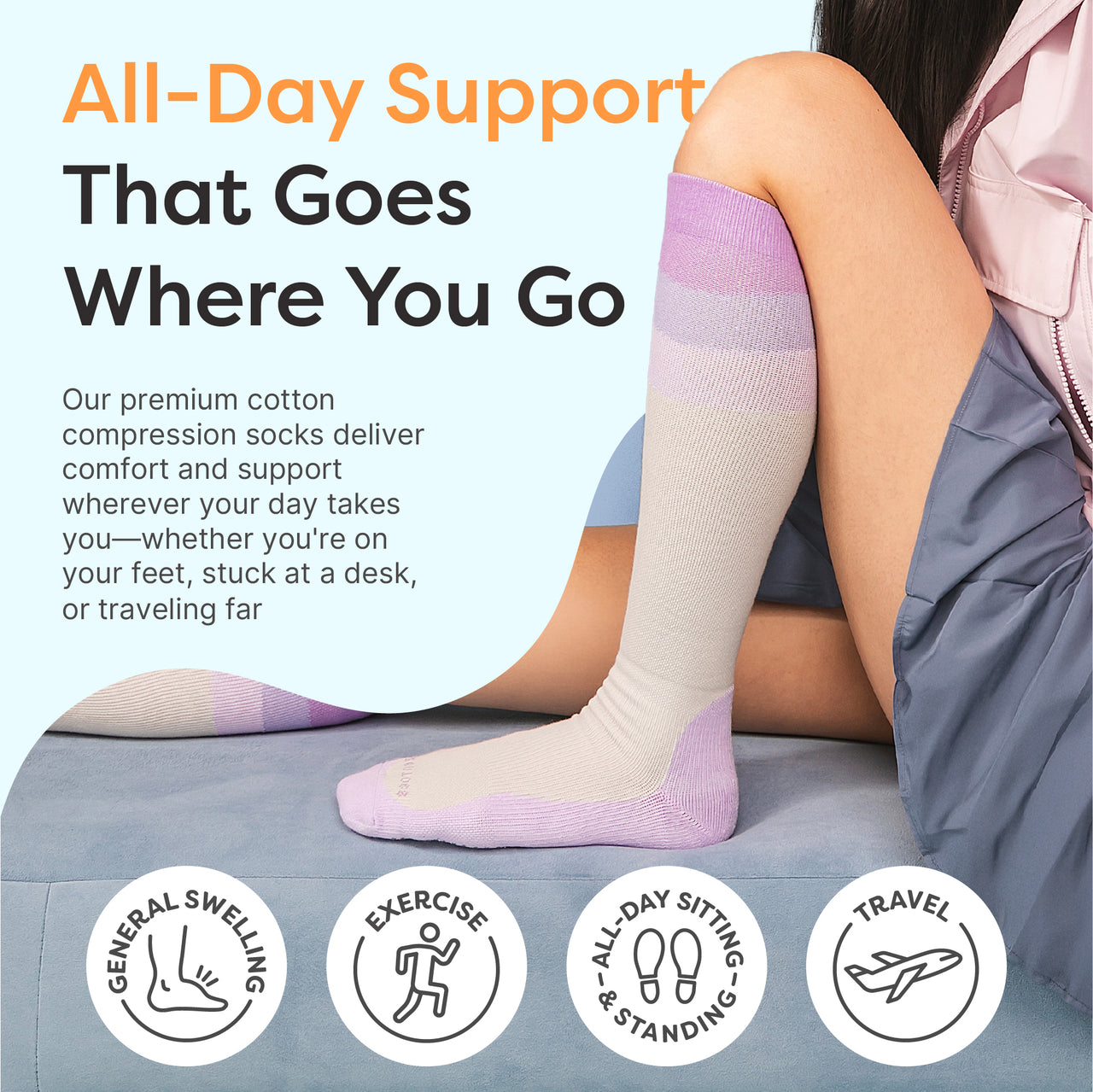Compression Socks with Ball of Foot Cushion