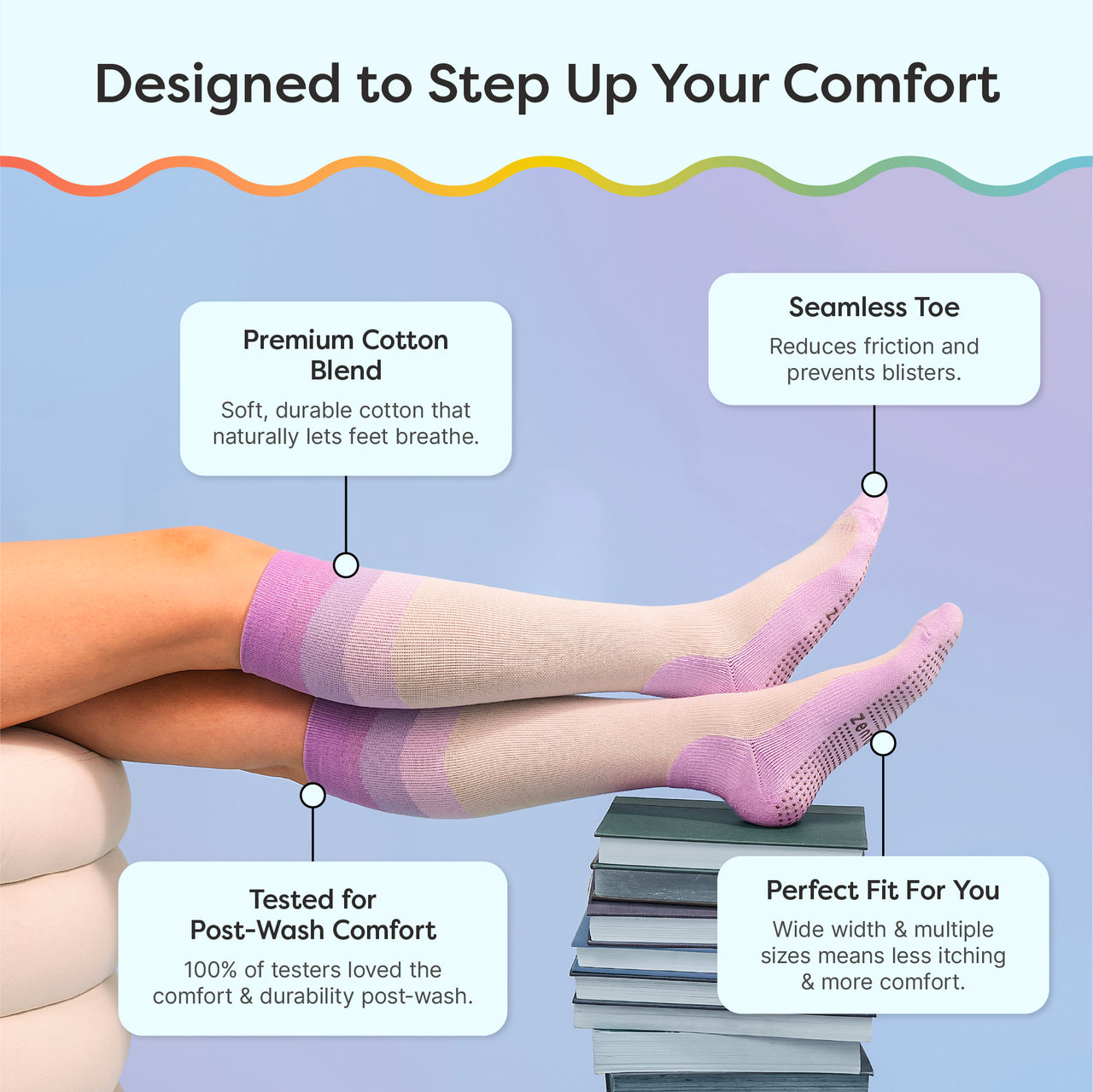 Compression Socks with Anti-Slip Grippers