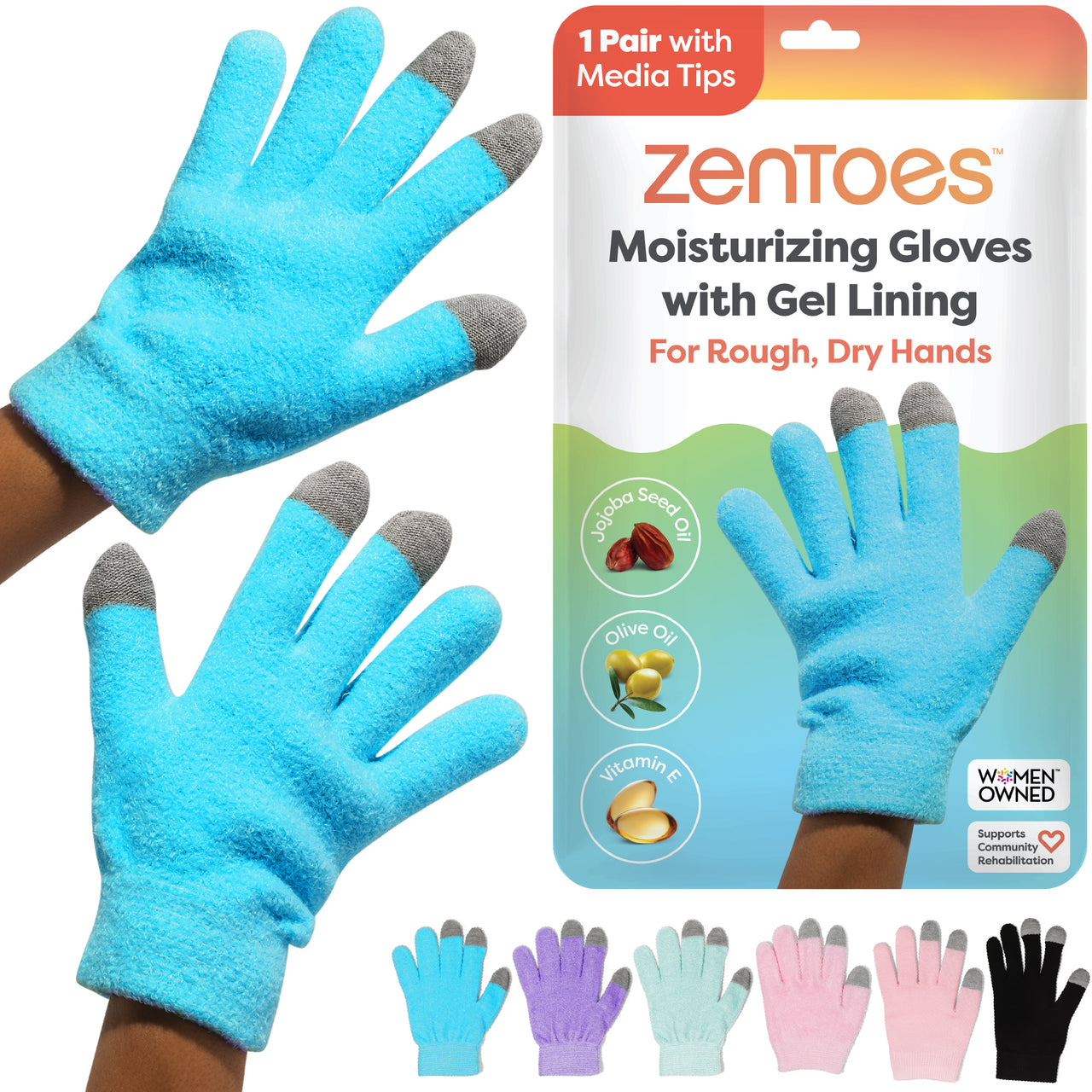 NEW & IMPROVED Moisturizing Gel Lined Gloves - ZenToes