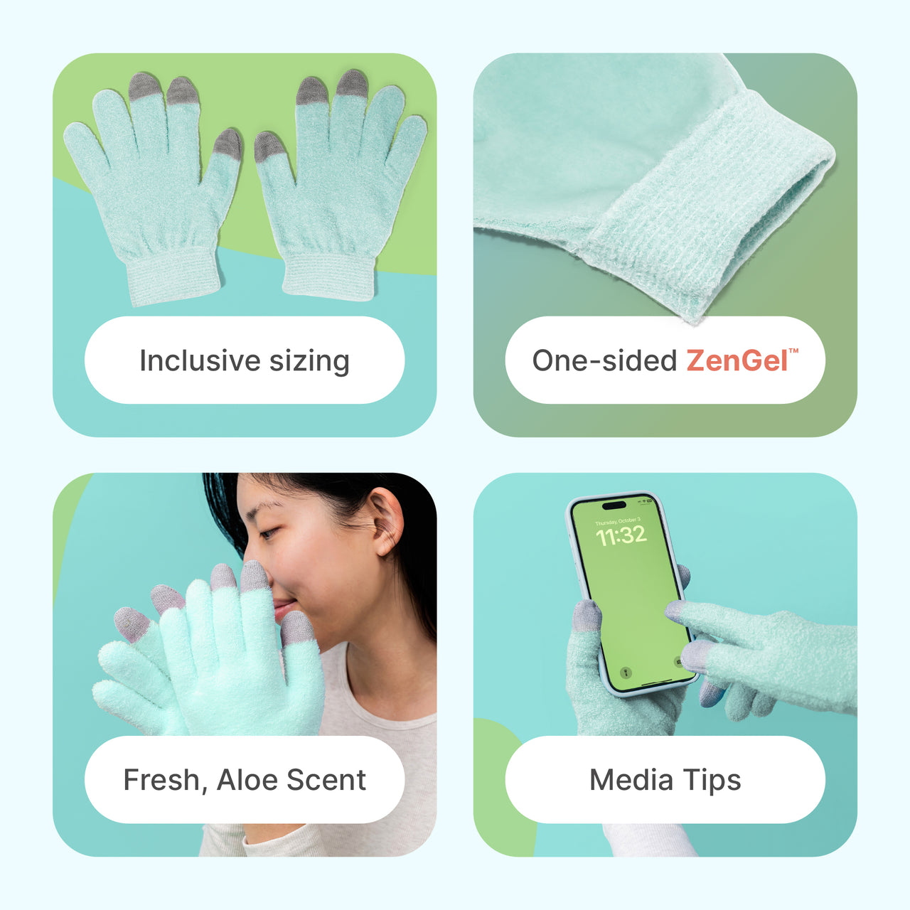 NEW & IMPROVED Moisturizing Gel Lined Gloves - ZenToes