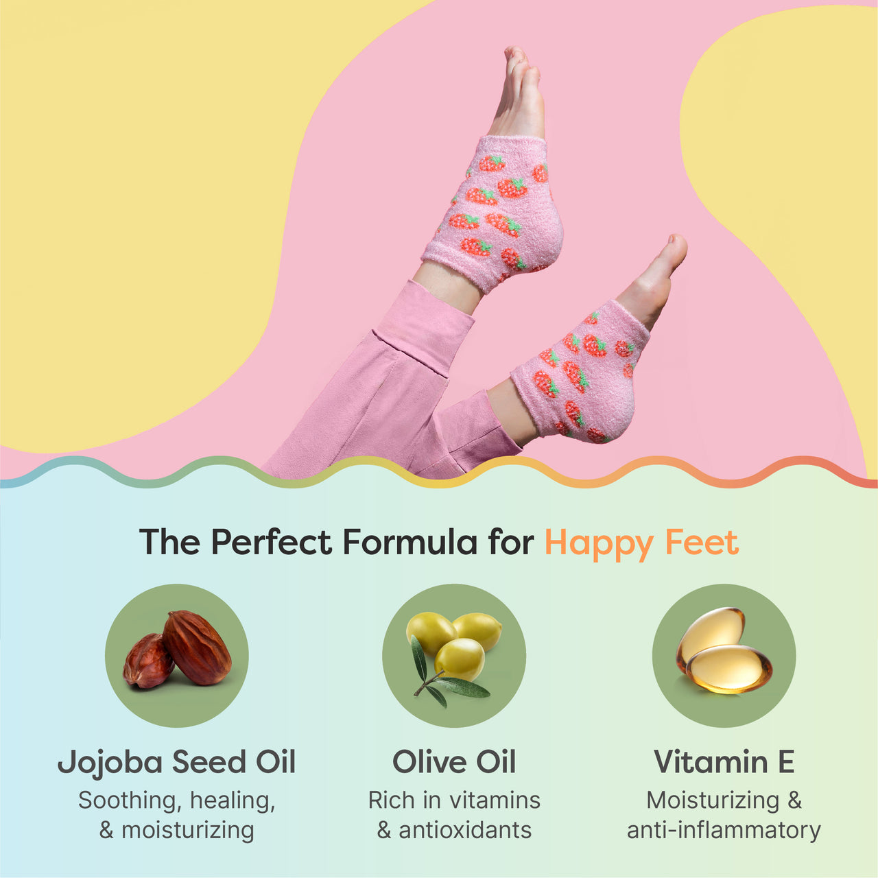 Fuzzy Moisturizing Gel Heel Socks - Spring Variety Pack - ZenToes