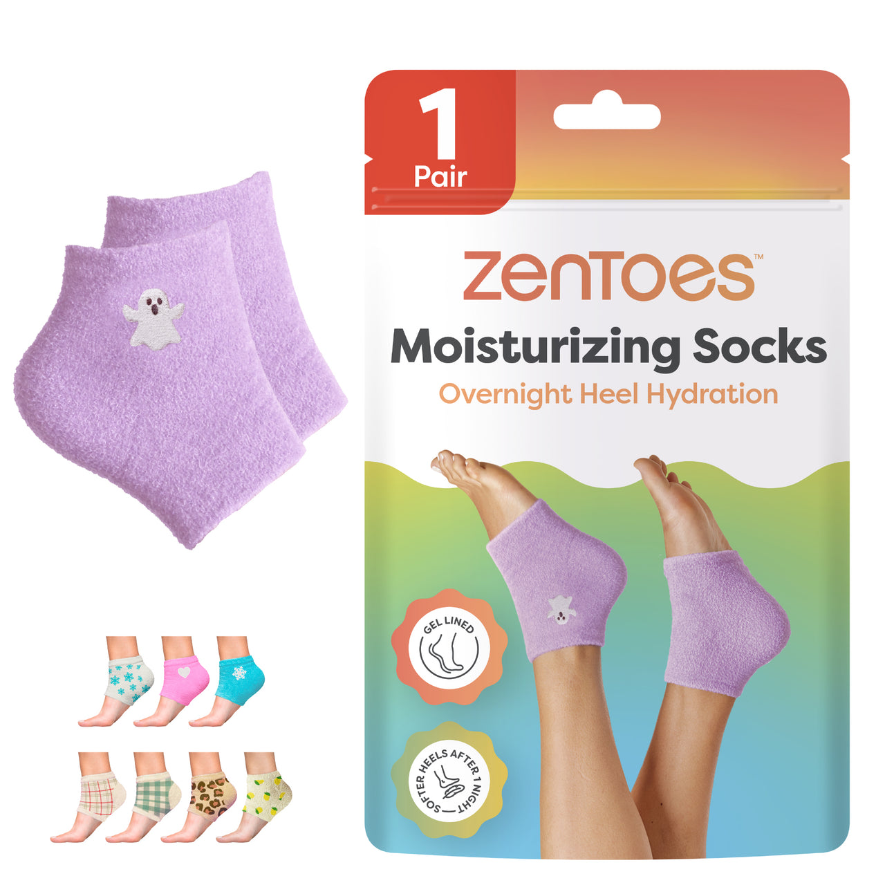 Moisturizing Gel Heel Socks - Fuzzy