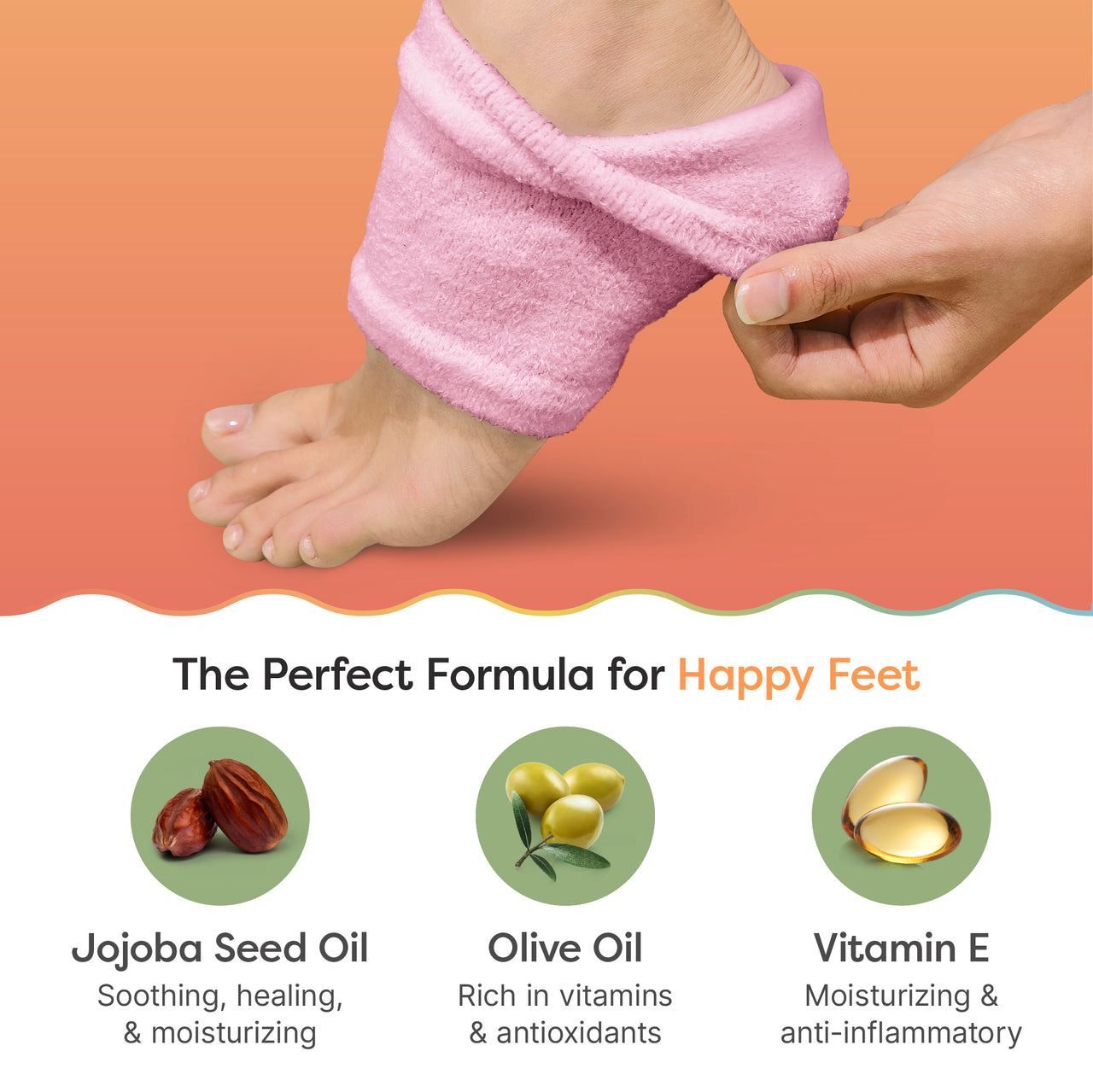 Moisturizing Gel Heel Socks - Fuzzy