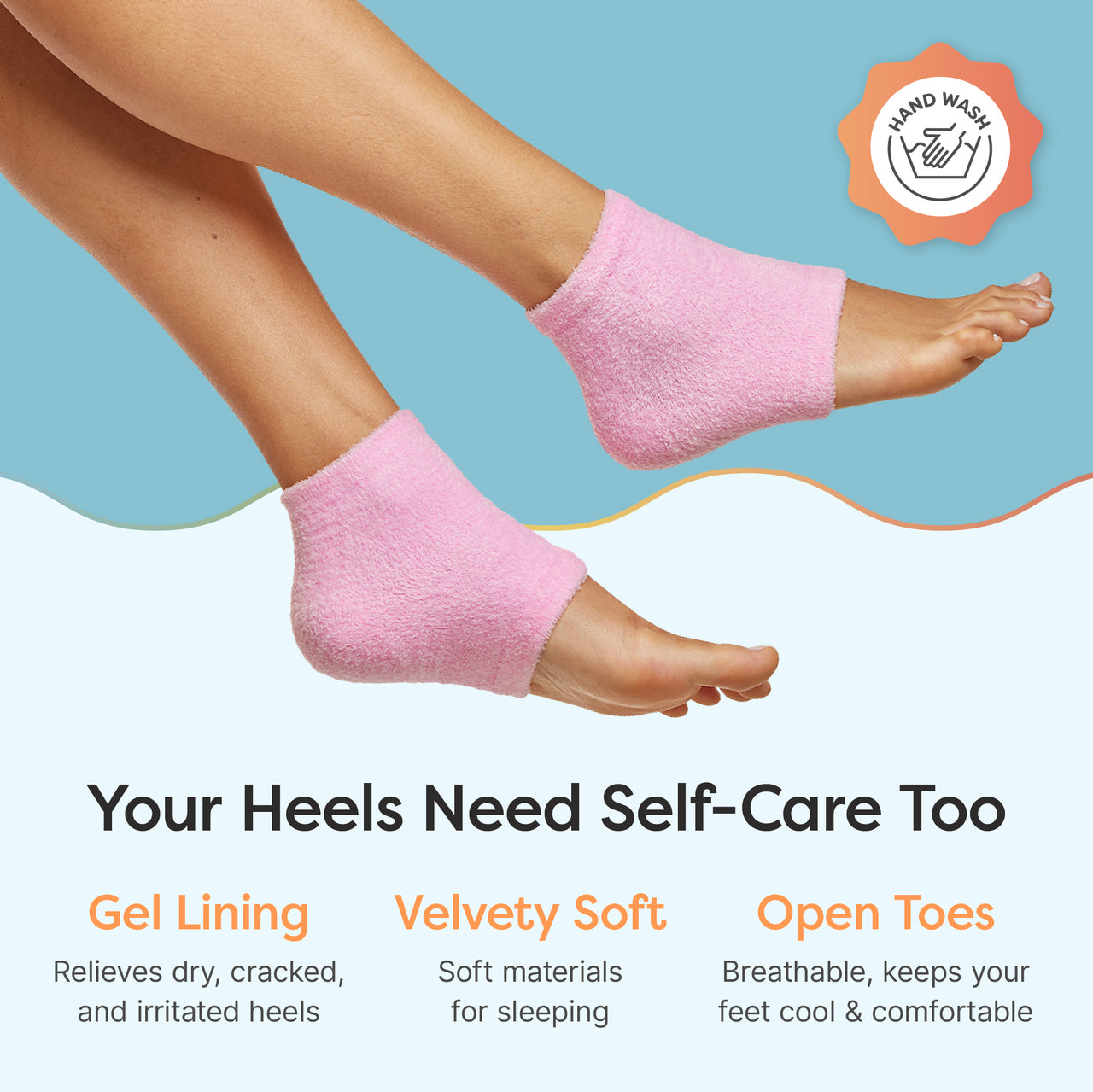 Moisturizing Gel Heel Socks - Fuzzy