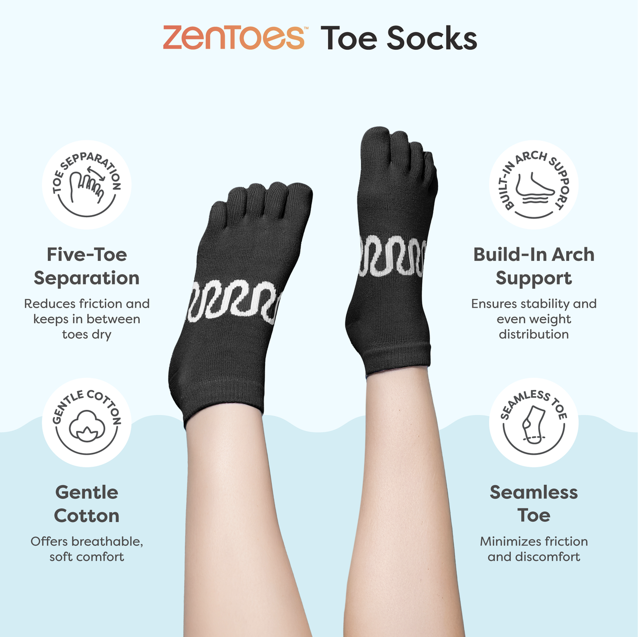 Cotton Toe Socks for Pilates & Yoga