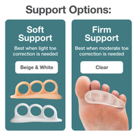 Thumbnail for NEW! FIRM GEL Triple Loop Hammer Toe Straightener Crest - Clear - ZenToes