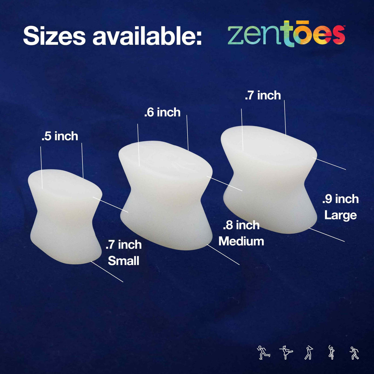 Gel Toe Separators with No Loop - 6 Pack - ZenToes